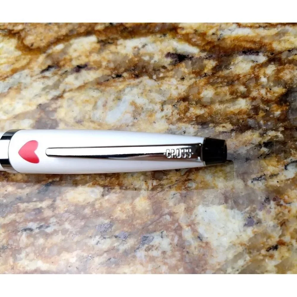 CROSS Solo White & Chrome Twist Ballpoint Pen‎ Hallmark FOR MY FRIEND RED HEART